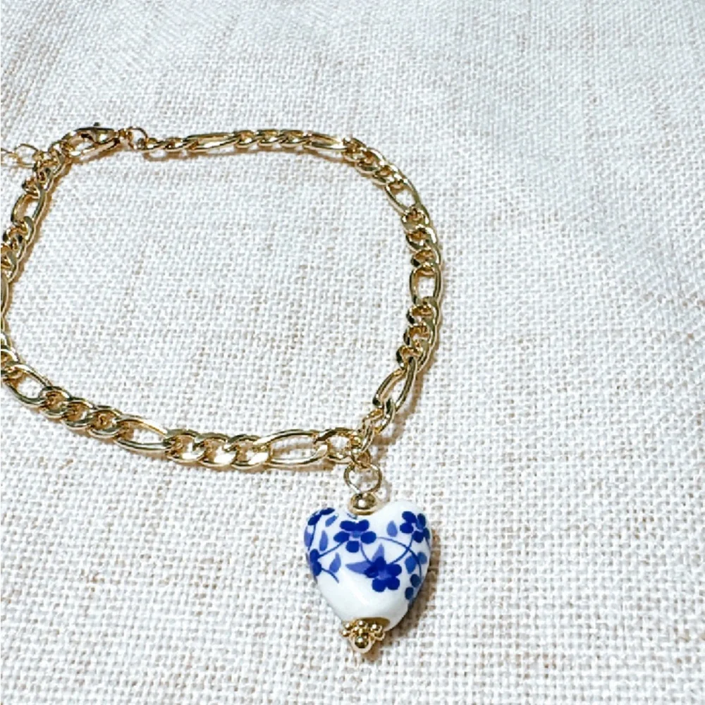 Boho heart anklet N525 - Picture 3 of 4